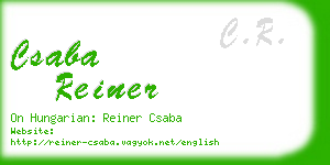 csaba reiner business card